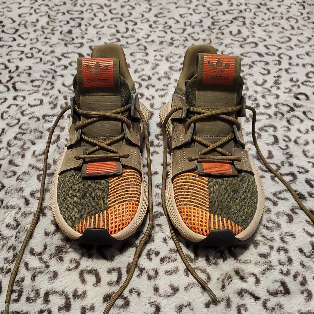 adidas Athletic Shoes - Olive Green and Orange